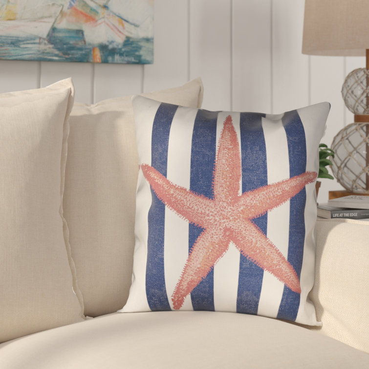 Rosecliff Heights Kiara Seafood Shack Navy Blue/Pink Outdoor Throw